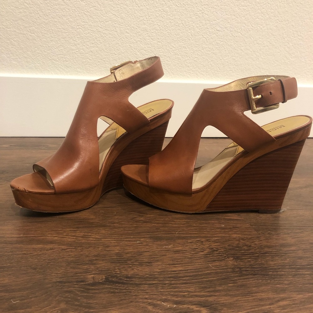 Michael Michael Kors Wedge Sandals - Brown 9.5M